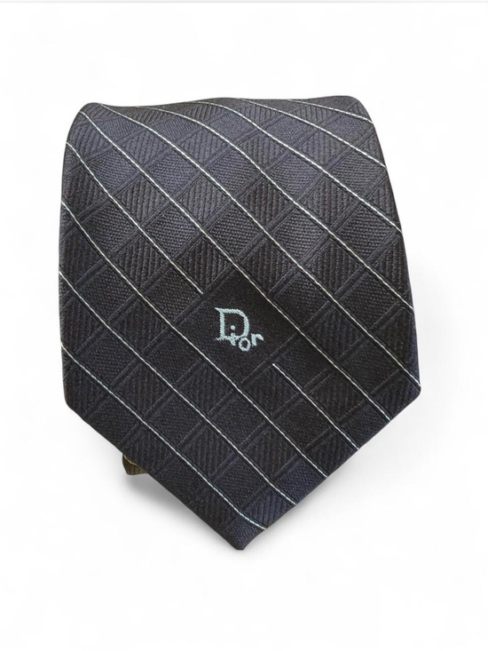 Dior Other - Dior Men’s Black Diagonal Stripe Silk Tie